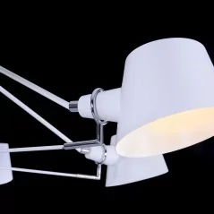 Plafonnier industriel moderne couleur blanche avec 6 points lumineux Blanc Métal