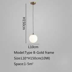 Lampe suspension boule verre