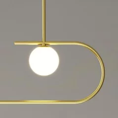 Luminaire LED suspendu au design minimaliste doré - 11