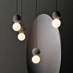 Luminaire suspendu en ciment et verre au design nordique