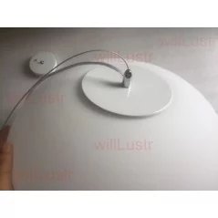 Luminaire suspendu ovale en verre blanc lait  - 3