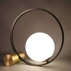 Luminaire de table avec globe en verre blanc - 4