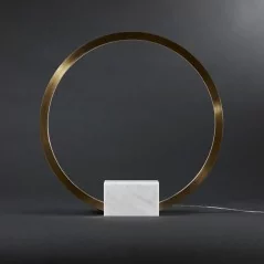 Lampe de table circulaire LED avec pied en marbre  - 5