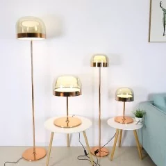 Lampe de table nordique en verre, or, rose ou noir  - 6