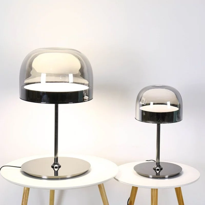 Lampe de table nordique en verre, or, rose ou noir  - 7