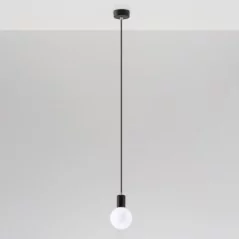 Lustre industriel noir 1 lampe mode