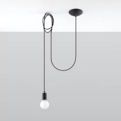 Lustre industriel noir 1 lampe moderne
