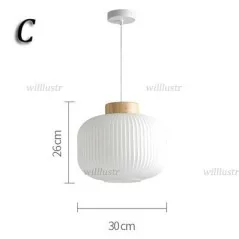 Lampe suspendue en verre blanc au design nordique