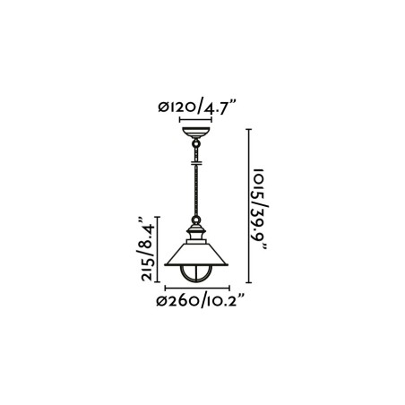 NÁUTICA-1P Lampe suspension exterieur exterieur rouille