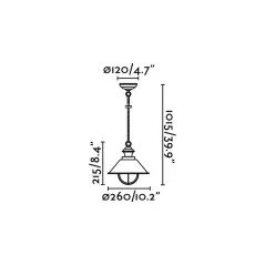 NÁUTICA-P Lampe suspension exterieur exterieur blanche et cuivre