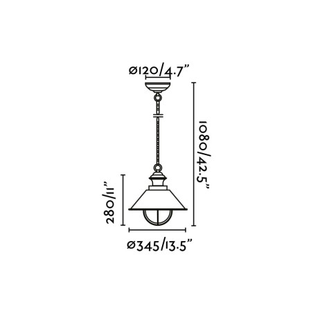 NÁUTICA-1G Lampe suspension exterieur exterieur rouille