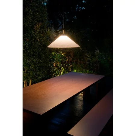 SAIGON Lampe suspension exterieur exterieur grise/blanche mat R55