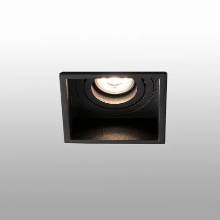 HYDE Lampe encastrable noir carré orientable sans encadrement 2L