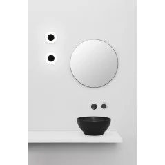 Applique plafonnier salle de bain LED IP 44 noir mat et blanc MOY