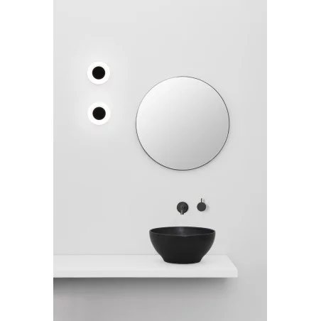 Applique plafonnier salle de bain LED IP 44 noir mat et blanc MOY