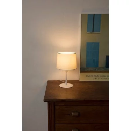 Mini lampe de table blanc et beige