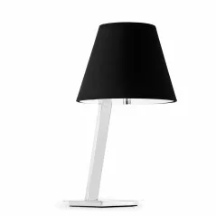 Lampe de table en métal blanc noir