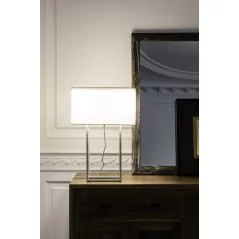 Lampe de bureau blanche rectangulaire blanc