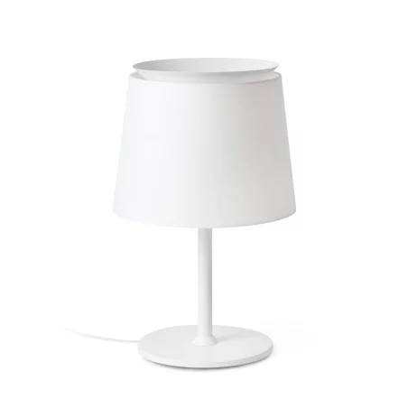 Lampe de chevet moderne blanc abat-jour blanc