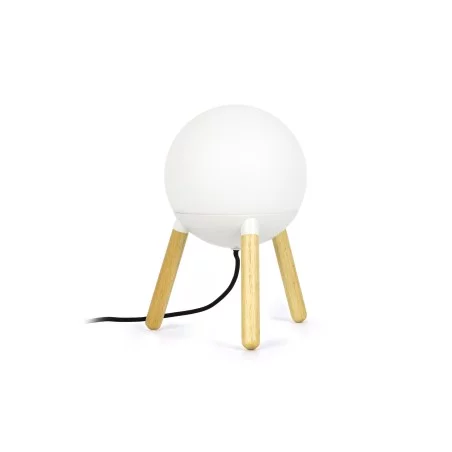 lampe de table bois PVC blanche