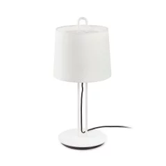 lampe de table style scandinave blanc abat-jour blanc