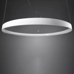 Suspension luminaire design salon cercle blanc 3000K