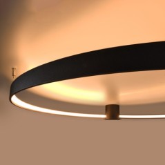 Plafonnier LED rond Design noir 3000K