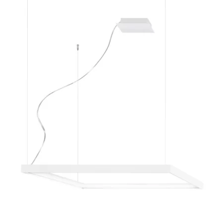 Luminaire plafonnier suspendu design blanc rectangulaire