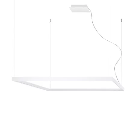 Luminaire plafonnier suspendu design carré blanc 3000K