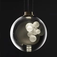 Plafonnier LED suspendu en forme d'île de verre