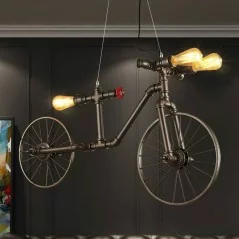 Eclairage suspendu noire vintage en forme de vélo