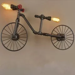 Eclairage suspendu noire vintage en forme de vélo  - 3