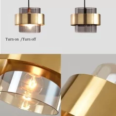 Luminaire suspendue en fer forgé doré au design nordique - 7