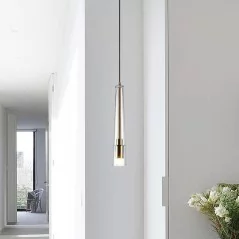 Luminaire suspendue minimaliste en verre transparent