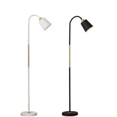 Lampadaire sur pied en bois moderne, disponible en noir et en blanc  - 4