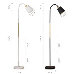 Lampadaire sur pied en bois moderne, disponible en noir et en blanc - 5