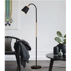 Lampadaire sur pied en bois moderne, disponible en noir et en blanc