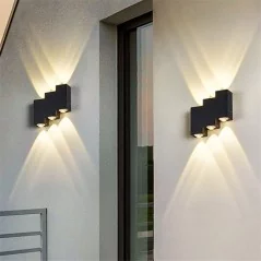 Applique murale LED trapézoïdale imperméable moderne éclairage d'extérieur,