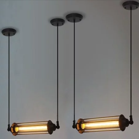 Lampe suspension vintage industrielle