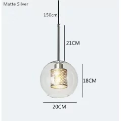 Lampe suspendue avec abat-jour en verre et cadre métallique - 3
