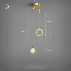 Lampe LED suspendue en verre avec télécommande