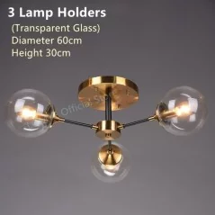 Plafonnier LED en verre 6 bulles - 1