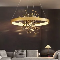 Plafonnier LED suspendu en cuivre moderne