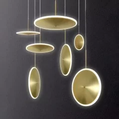 Lampe suspendue rond modern rond moderne doré