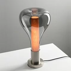 Lampe de table minimaliste en verre transparent ou fumé - 3