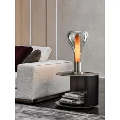 Lampe de table minimaliste en verre transparent ou fumé - 2