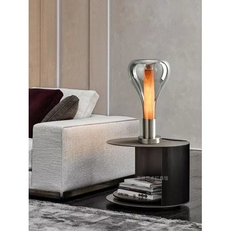 Lampe de table minimaliste en verre transparent ou fumé