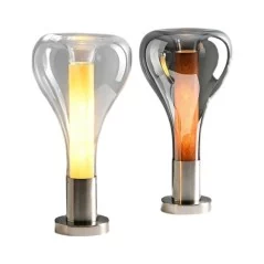 Lampe de table minimaliste en verre transparent ou fumé - 6